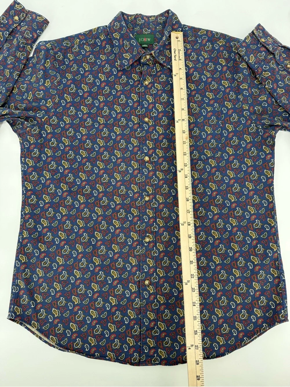 J.Crew Paisley Print Button Front Shirt Indie Boho Casual Cotton Pocket Medium
